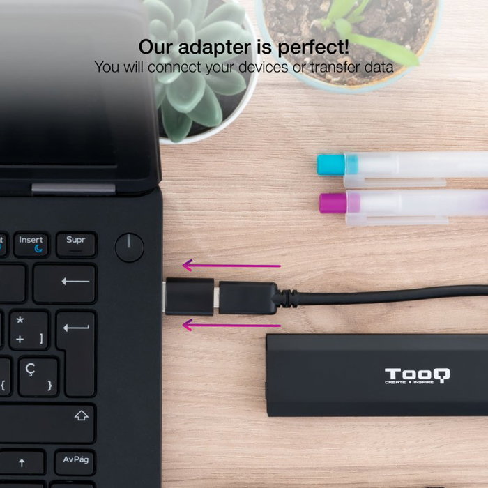 NANO CABLE Adaptador USB-A a USB-C 3.1 Negro